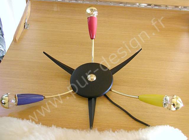 Lustre diabolo Stilnovo - Art Dco, 1950, Modernistes -ref.3-. Pur Design.