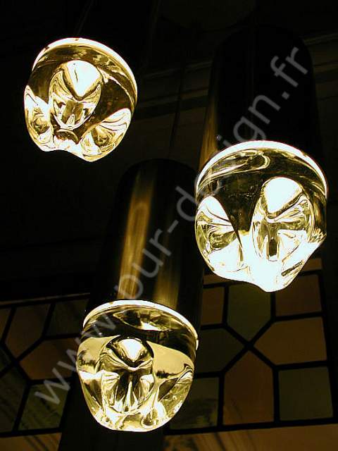 Suspension en cascade  cabochons de cristal, de RAAK Amsterdam, ref.  B-1105 , Space Age, Design 70. Pur Design.