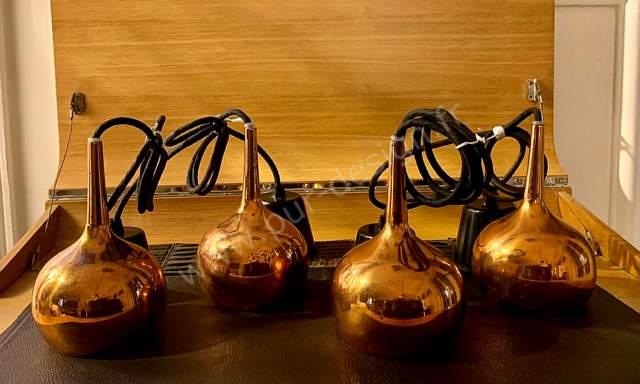 Suspensions Cuivre d Hans Agne Jakobsson, Markaryd AB, annes 60, Design Scandinave. Pur Design.