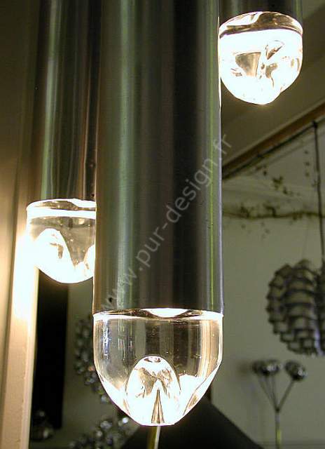Suspension en cascade  cabochons de cristal, de RAAK Amsterdam, ref.  B-1105 , Space Age, Design 70. Pur Design.