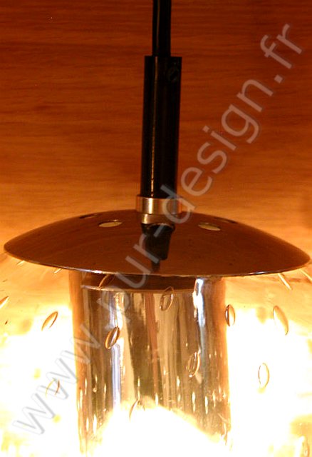 Suspension Raak, modle d'origine en verre souffl, 70's. Pur Design.