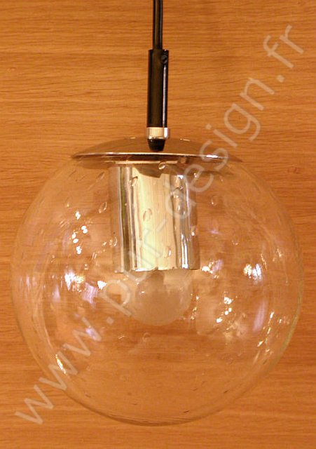 Suspension Raak, modle d'origine en verre souffl, 70's. Pur Design.