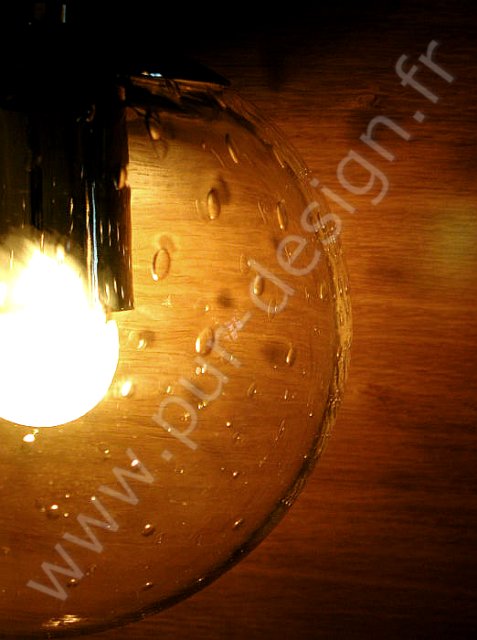Suspension Raak, modle d'origine en verre souffl, 70's. Pur Design.