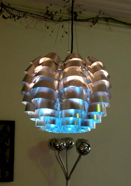 Suspension Orion Argent de Max Sauze, Design 70, Space Age. Pur Design