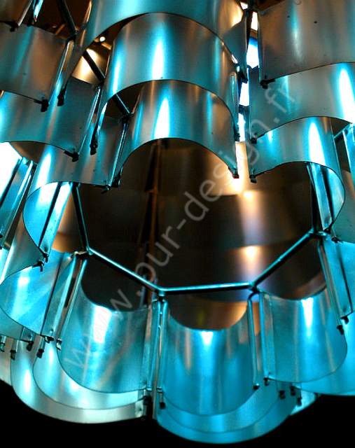 Suspension Orion Argent de Max Sauze, Design 70, Space Age. Pur Design