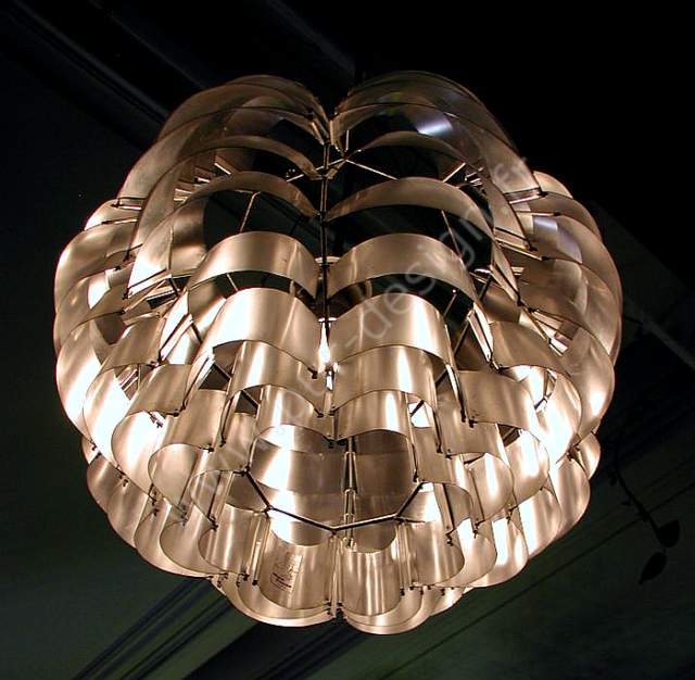 Suspension Orion Argent de Max Sauze, Design 70, Space Age. Pur Design