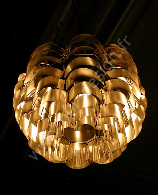 Suspension Orion Argent de Max Sauze, Design 70, Space Age. Pur Design
